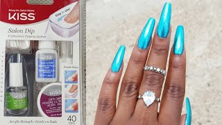 💙DIY ACRYLIC TUTORIAL💙 KISS Professional Salon Dip Review [upl. by Hamachi]