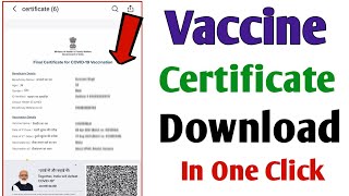 How to download covid vaccination Certificate  download Covid vaccine Certificate  Covid19 [upl. by Netsirhk]