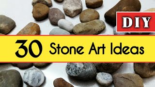 30 easy stone art ideas  DIY Stone craft ideas  DIY Rock painting craft ideas  Stone paintings [upl. by Plume]