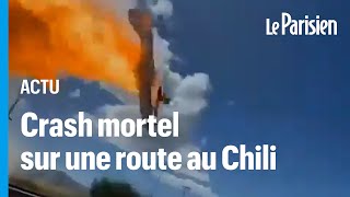 Chili  les images impressionnantes du crash dun avion luttant contre un feu de forêt [upl. by Eniliuqcaj]