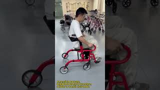 Manufacturer Wholesale Aluminum Alloy 4Wheel Seat Walker Adult Rollator Walker With Seat For Elderly [upl. by Rieth]