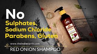 The Indie Earth Red Onion Shampoo Controlling Hair Fall Splitends and Dandruff [upl. by Behl]