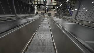 Sweden Stockholm Bagarmossen subway station 1X escalator [upl. by Ahsinrad]