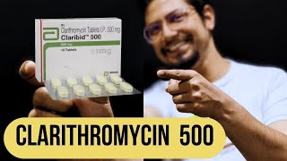 Clarithromycin 500 mg uses in Hindi  Clarithromycin side effects  Claribid 500 tablet uses [upl. by Ahsatan]