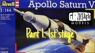 Revell 1144 Saturn V rocket Part 1 1st Stage [upl. by Dusty827]