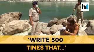 Watch Uttarakhand cops’ unique punishment for foreigners violating lockdown [upl. by Einafpets]