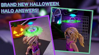 Brand New Halloween Halo Answers  Old Royale High Lobbies Roblox [upl. by Irt]