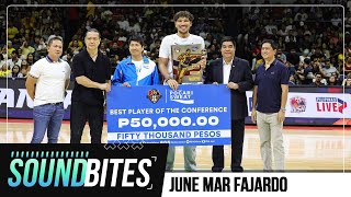 PBA June Mar Fajardo wins 11th BPC award  SOUNDBITES [upl. by Anilatak743]