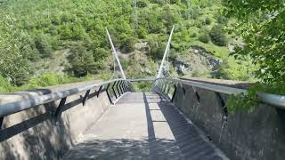 Passerelle de l’Ile Falcon  Flusshängebrücke über die Rhone  Kanton Wallis  Schweiz [upl. by Tnarud]