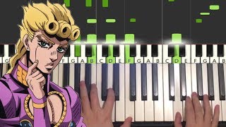 Giornos Theme Piano Tutorial Lesson [upl. by Vastah]