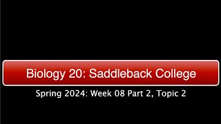 Saddleback Spring 2024 Biol 20  Week 8 Part 2 Topic 2 [upl. by Emawk58]