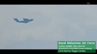 Changed flight 10102024 RMAF Airbus A400M Atlas M5401 BENZENE1TEGUH05 flyover Happy Garden [upl. by Yerg355]