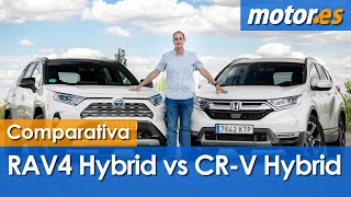 Toyota RAV4 Hybrid contra Honda CRV Hybrid  Comparativa de híbridos [upl. by Cleodel]