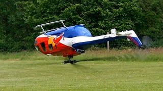 GIANT RC BO105 VARIO SCALE MODEL ELECTRIC HELICOPTER FLIGHT DEMO  Pöting Turbinemeeting 2016 [upl. by Prowel]