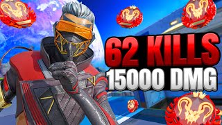 Octane 62 Kills and 15000 Damage Gameplay Wins  Apex Legends No Commentary [upl. by Yokum]