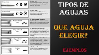 TIPOS de AGUJAS Para TATUAR  MEDIDAS  EJEMPLOS [upl. by Ytsur]