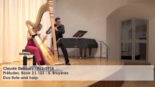 Claude Debussy Préludes Book 2 L1235 Bruyères Dejan Gavric flute Silke Aichhorn  harp [upl. by Kciregor]