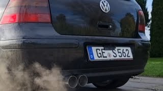 VW GOLF 4 28 v6 4motion przepustnica na pilota przy końcowym wydechu Plus większa końcówka [upl. by Nnylak]