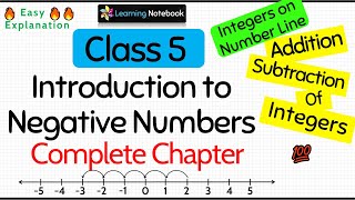 Class 5 Introduction to negative numbers  Class 5 Integers [upl. by Kopple]