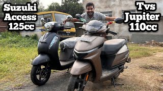 Suzuki Access 125cc vs Tvs Jupiter 110cc  Detail Comparison In Hindi 🥳 [upl. by Rey]