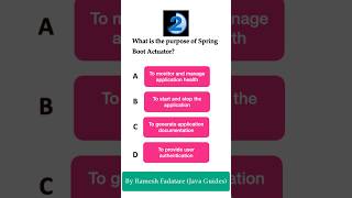 Spring Boot Quiz 20  What is the use of Spring Boot Actuator springboot quiztime javaframework [upl. by Hsotnas204]