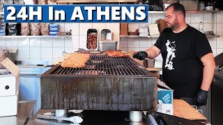 24h Of GREEK FOOD In ATHENS  Best Souvlaki amp Amazing Gyros [upl. by Aldas]