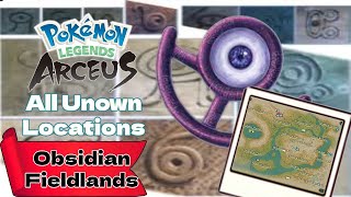 All Unown Locations Obsidian Fieldlands  Pokémon Legends Arceus [upl. by Kcin]