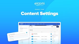 Content settings for learning management  Product Tour eloomi [upl. by Asilav]