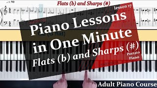 Piano Lessons in One Minute Lesson 17 Flats and Sharps [upl. by Attenal168]