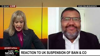 Whistleblower Athol Williams reaction to UK suspension of Bain amp Company [upl. by Faunia]