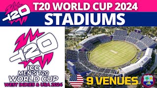 T20 World Cup 2024 Stadiums ICC T20 World Cup 2024 Venues  All Stadiums for T20 World Cup 2024 [upl. by Norah]