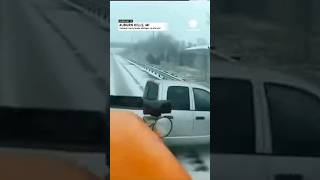 Truck Crashes into Snowplow After Trying to Pass [upl. by Akemahc441]