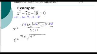 Lesson 56  Introduction to the Quadratic Formula [upl. by Kate]