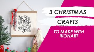 3 Christmas Crafts To Make With Ikonart Stencils [upl. by Aitra]