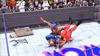 WWE 2K24  REY MESTERIO vs BROWN STROMAN FULL MATCH [upl. by Merrell636]