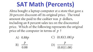 SAT Math Percents [upl. by Tnarg]