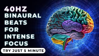 Pure 40 Hz Binaural Beats 40 Hz Gamma Brain Waves Elevate Your Cognitive Clarity And Performance [upl. by Latnahc892]