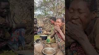 Wow 😮 Hadzabe mamas cook and eat their favorite food middle of nowhere ‼️shorts [upl. by Willock]