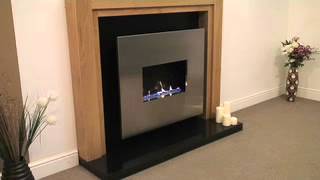 Corona  Traditional Flueless Gas Fire in Oak featuring open flame flueless burner [upl. by Edwin827]