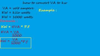 how to convert volt ampere to kw  electrical formulas and calculations [upl. by Aronow]