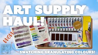 ART SUPPLY HAUL ✨ SWATCHING GANSAI TAMBI GRANULATING COLOURS amp TURNERS ACRYL GOUACHE [upl. by Timmi]