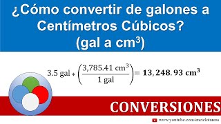 ¿Como convertir de Galones a Centímetros Cúbicos gal a cm3 [upl. by Kelson624]