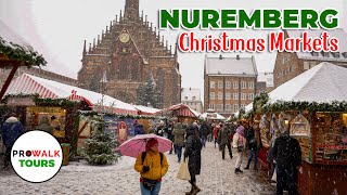 Christmas Markets of Nuremberg Germany  Day Walk  4K 60fps with Captions Nürnberg [upl. by Gitlow]