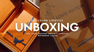 UNBOXING GRAFFITI AUGUSTE NOTEBOOK COVER  LOUIS VUITTON [upl. by Mabel]