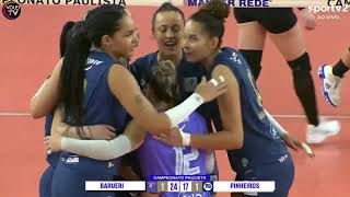 MELHORES MOMENTOS BARUERI X PINHEROS  CAMPEONATO PAULISTA DE VOLEI FEMININO 2024 [upl. by Namsu]