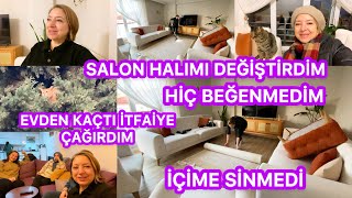 YENİ SALON HALIM❌EVDEN KAÇMIŞ‼️İTFAİYE KURTARDI❌HALIYI SERDİM HEMEN KALDIRDIM😱AYAĞIMI SÜRÜMÜŞÜM😂 [upl. by Aiet67]