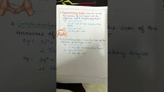 Complementary Angles and Supplementary Angles ncert education ncertmath exam maths [upl. by Anitsej]