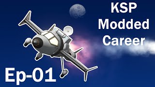 KSP Modded Career Ep1 Rocket Planes amp Munar flybys [upl. by Elatnahc64]