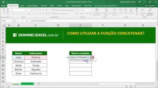 Como utilizar a função concatenar no Excel  Domine o Excel [upl. by Nol]