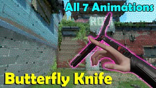 Valorant Butterfly Knife Showcasing all 7 Animations Slow Motion Included [upl. by Eliason]